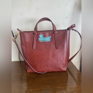 Fossil Women's Rich Brown Leather Tote